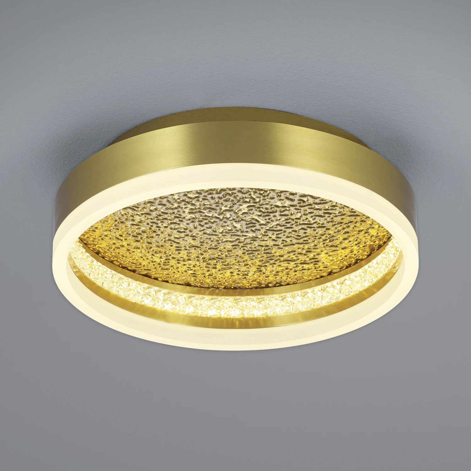 Plafonnier LED Moon En Fer, Laiton, Ø 30 cm 4 Plafonnier LED Moon En Fer, Laiton, Ø 30 cm – Image 2