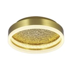 Plafonnier LED Moon En Fer, Laiton, Ø 30 cm