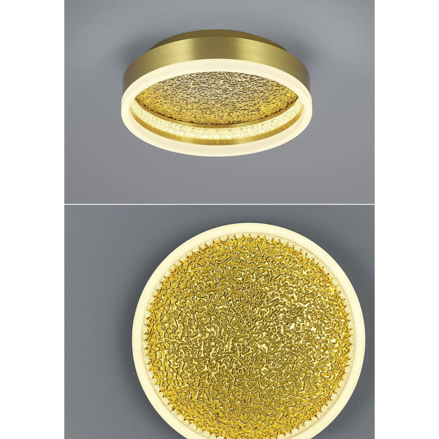 Plafonnier LED Moon En Fer, Laiton, Ø 30 cm 6 Plafonnier LED Moon En Fer, Laiton, Ø 30 cm – Image 4