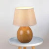 Lampe à Poser Loxur, H 35 cm, Beige/aspect Bois