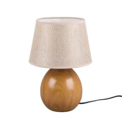 Lampe à Poser Loxur, H 35 cm, Beige/aspect Bois -Sélectionnez Les Magasins D'Éclairage 10002736 4