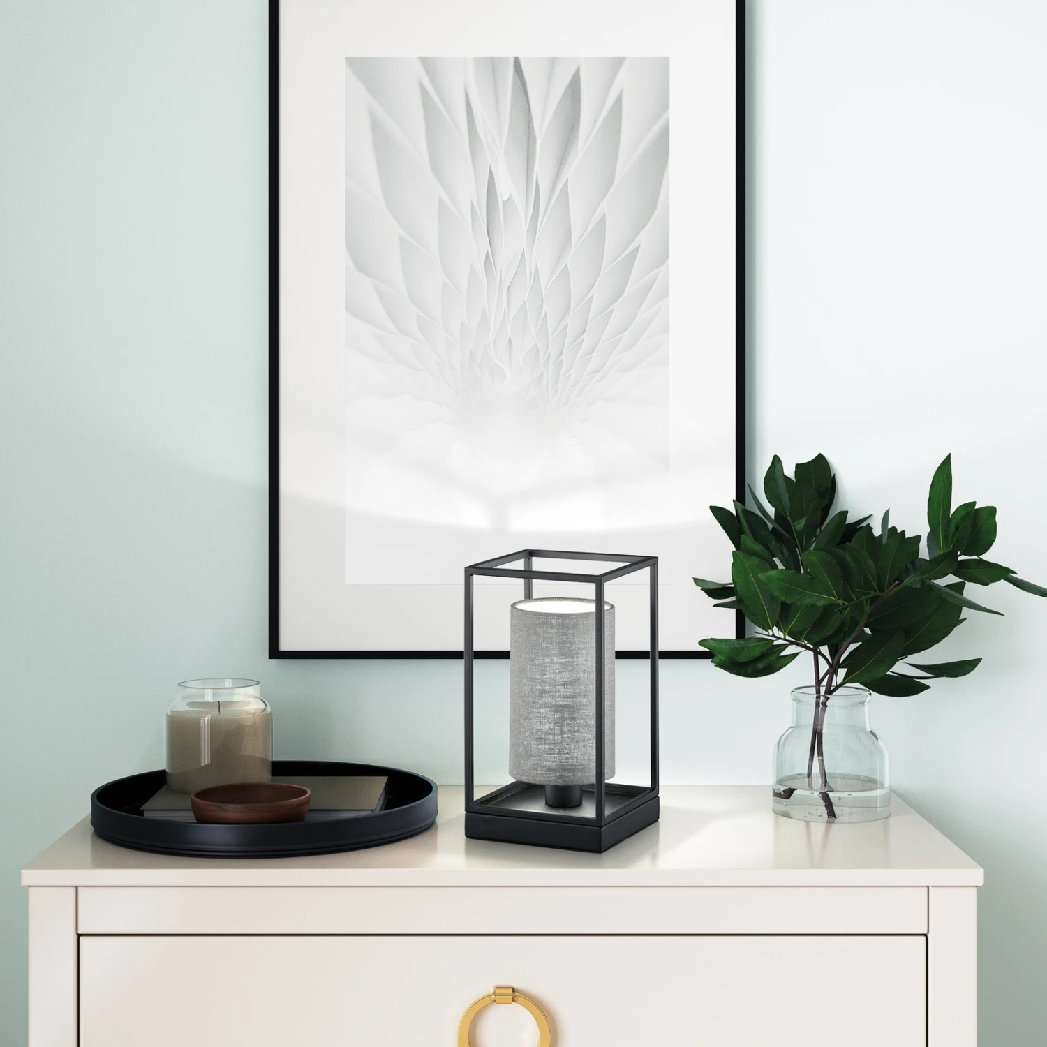 Lampe à Poser Gilli Avec Abat-jour En Lin Gris 6 Lampe à Poser Gilli Avec Abat-jour En Lin Gris – Image 4