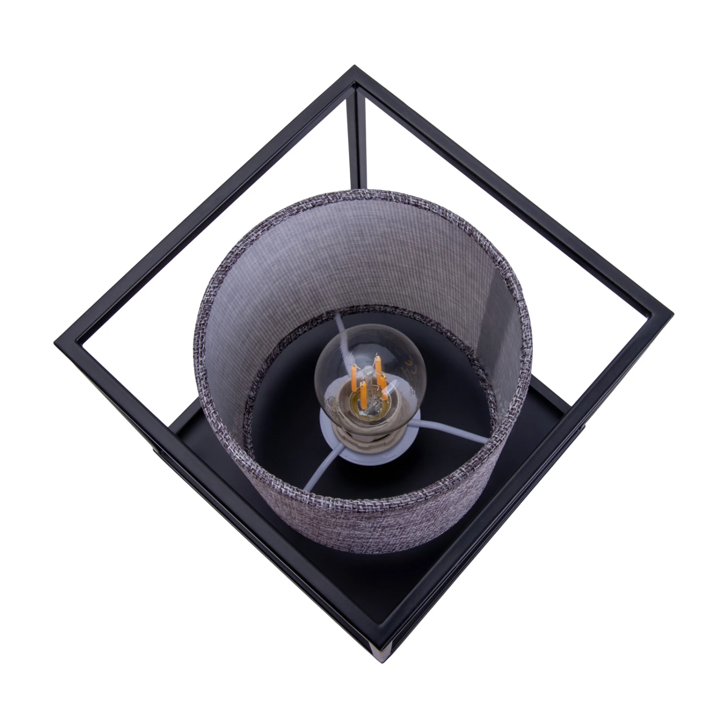 Lampe à Poser Beta En Métal Abat-jour Tissu Gris 6 Lampe à Poser Beta En Métal Abat-jour Tissu Gris – Image 4