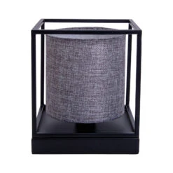 Lampe à Poser Beta En Métal Abat-jour Tissu Gris 18 Lampe à Poser Beta En Métal Abat-jour Tissu Gris -Sélectionnez Les Magasins D'Éclairage 10010414 7