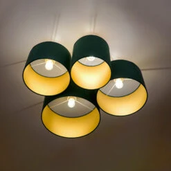 Euluna Lodge Plafonnier, à 4 Lampes, Vert/doré -Sélectionnez Les Magasins D'Éclairage 10011225 2