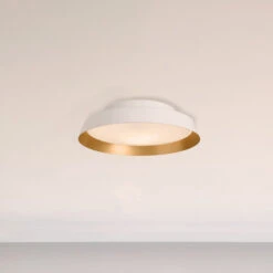 Plafonnier LED Boop! Ø37 cm Blanc/doré