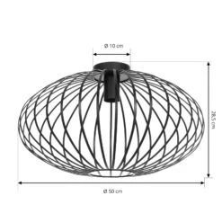 Lindby Maivi Plafonnier Cage Noir 50 cm -Sélectionnez Les Magasins D'Éclairage 10012903 3