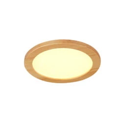 Lucande Joren Plafonnier LED Rond Bois Ø 37,5 cm