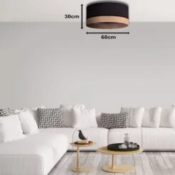 Euluna Levo Plafonnier, Ø 60 cm, Jute/noir 12 Euluna Levo Plafonnier, Ø 60 cm, Jute/noir -Sélectionnez Les Magasins D'Éclairage 10014007 4