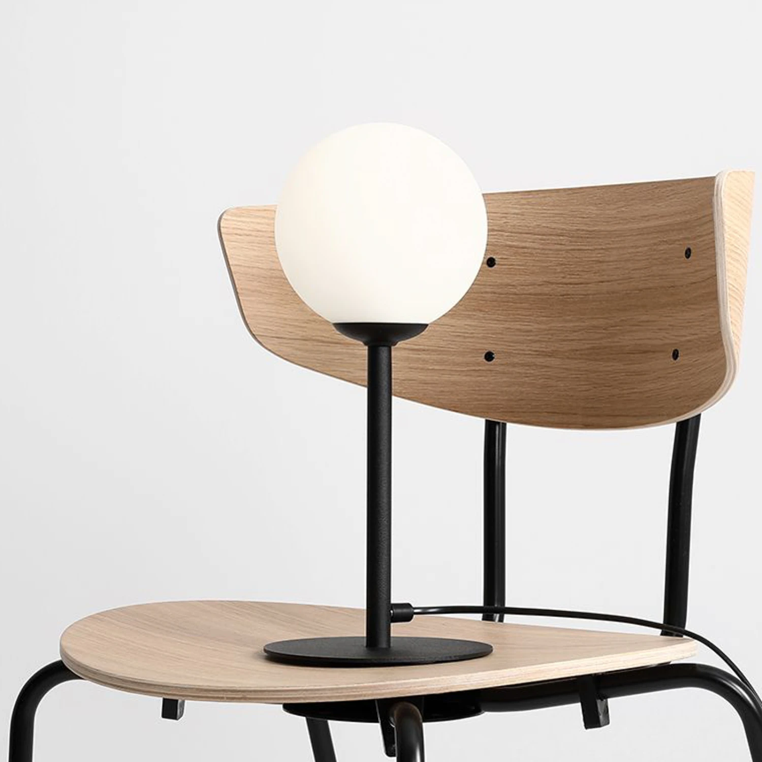 Lampe à Poser Joel, Métal Et Verre, Noire/blanche 3 Lampe à Poser Joel, Métal Et Verre, Noire/blanche