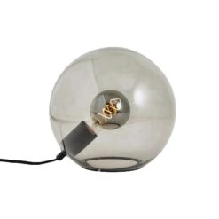 BRILLIANT Lampe De Table Verre Belado Noir/gris Fumé Lisse