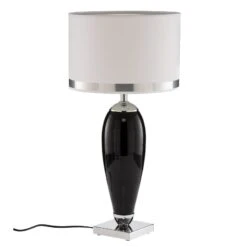 Lampe à Poser Lund Blanche Et Noire, Hauteur 60 Cm -Sélectionnez Les Magasins D'Éclairage 1089459 3