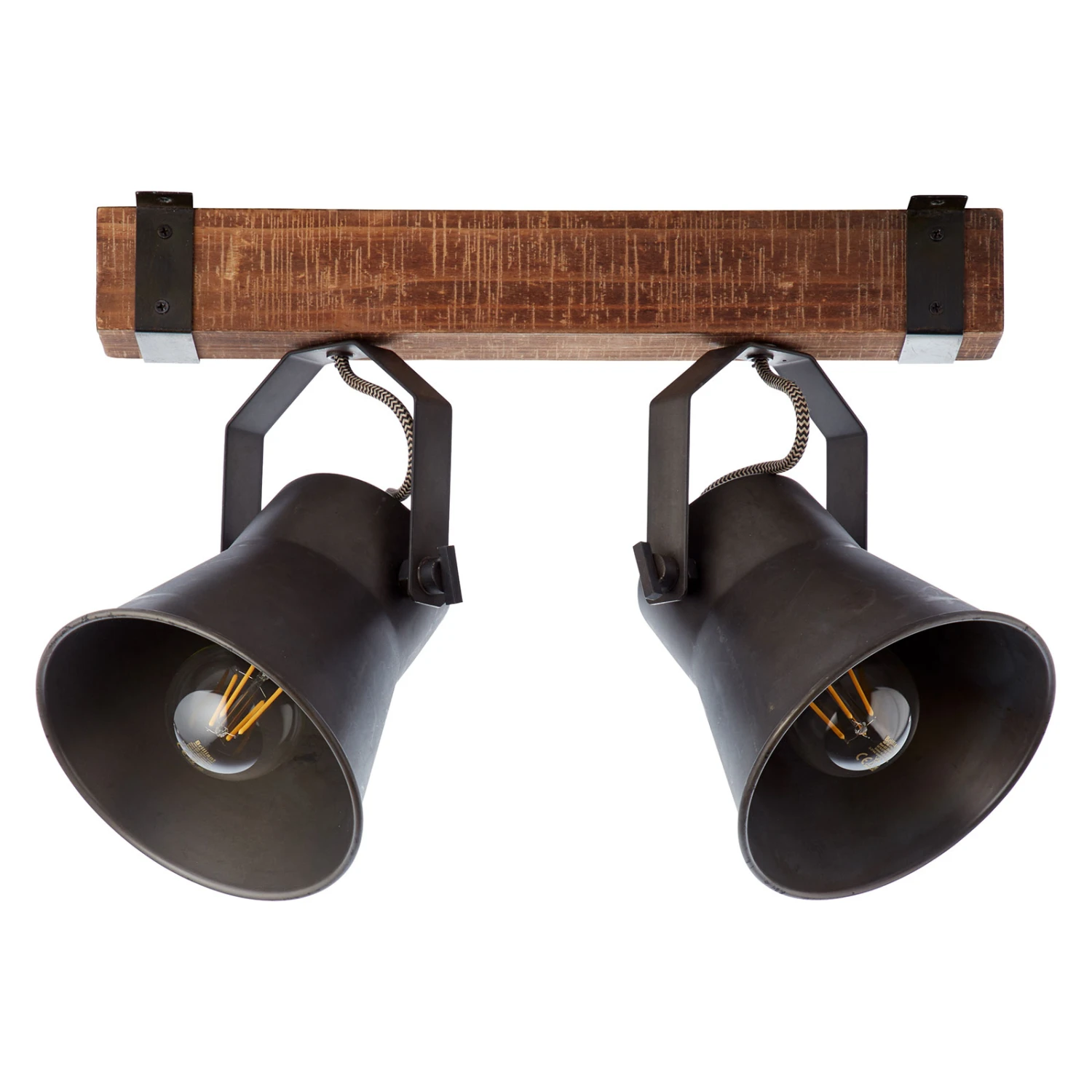 BRILLIANT Spot Pour Plafond Plow, Noir/bois Foncé 4 BRILLIANT Spot Pour Plafond Plow, Noir/bois Foncé – Image 2