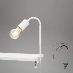 Lampe à Pince Krampo Retro, Bras Flexible, Blanche -Sélectionnez Les Magasins D'Éclairage 1510741 2