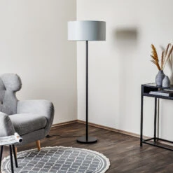 Lampadaire Maarit Abat-jour En Tissu, Gris/noir -Sélectionnez Les Magasins D'Éclairage 1573031 2