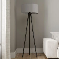 Lampadaire Mabia, Trépied, Gris/noir -Sélectionnez Les Magasins D'Éclairage 1573033 2