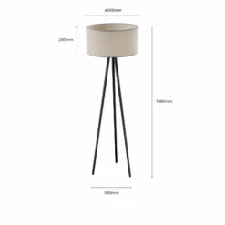 Lampadaire Mabia, Trépied, Gris/noir -Sélectionnez Les Magasins D'Éclairage 1573033 6