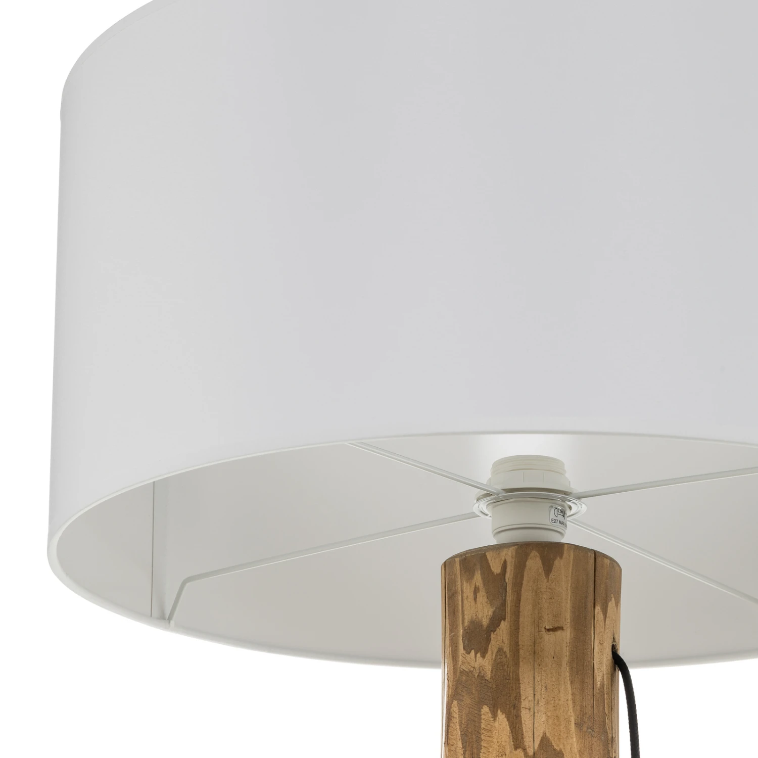 Lampadaire Pino Simple, Abat-jour Blanc, Pied Brun 8 Lampadaire Pino Simple, Abat-jour Blanc, Pied Brun – Image 6