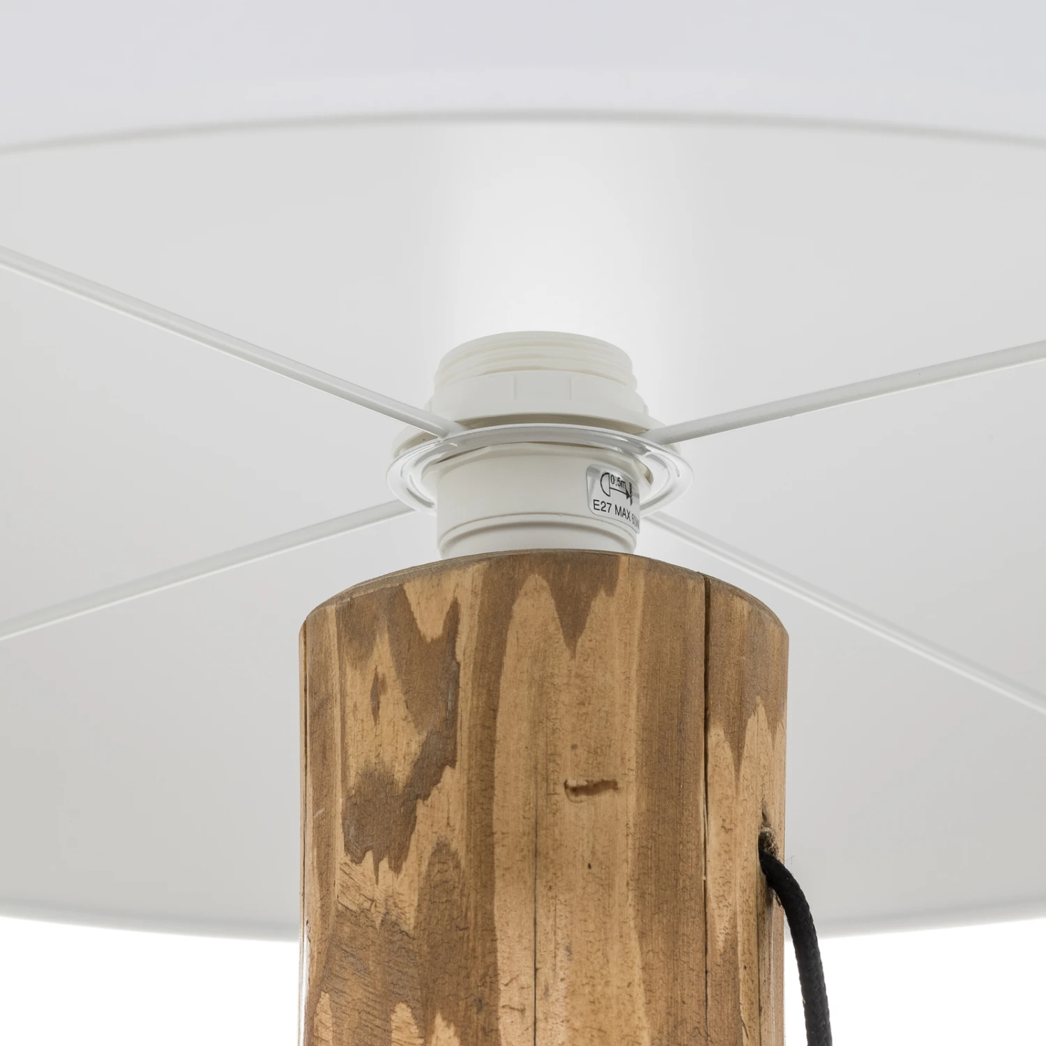 Lampadaire Pino Simple, Abat-jour Blanc, Pied Brun 10 Lampadaire Pino Simple, Abat-jour Blanc, Pied Brun – Image 8