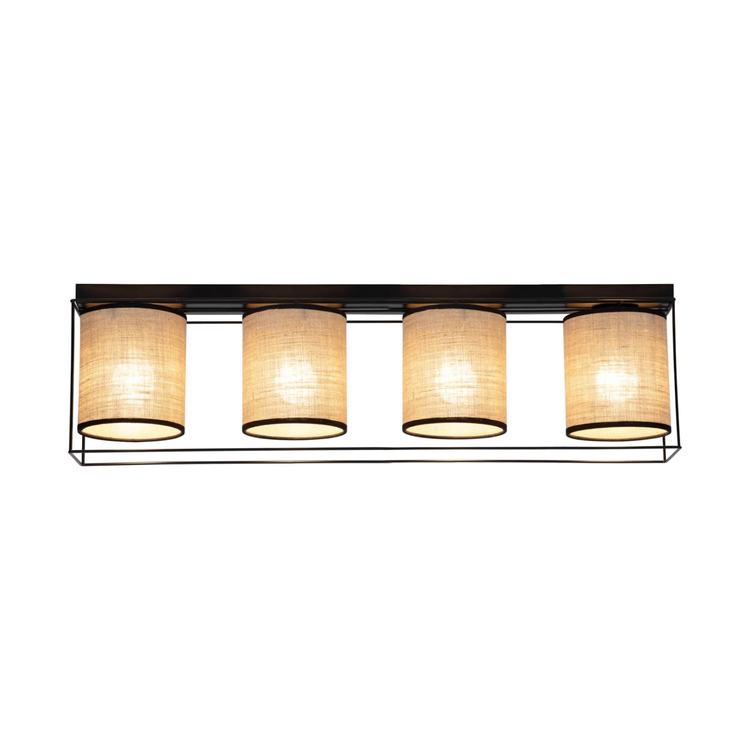 Plafonnier Tubo, Abat-jour Tissu, Beige, 4 Lampes 3 Plafonnier Tubo, Abat-jour Tissu, Beige, 4 Lampes