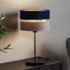 Lampe à Poser Duo Bleu Marine/gris/doré, Haut 50cm -Sélectionnez Les Magasins D'Éclairage 2616246