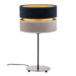 Lampe à Poser Duo Bleu Marine/gris/doré, Haut 50cm -Sélectionnez Les Magasins D'Éclairage 2616246 3