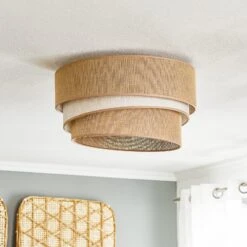 Plafonnier Trio Jute, Brun Nature/blanc, Ø45cm 12 Plafonnier Trio Jute, Brun Nature/blanc, Ø45cm -Sélectionnez Les Magasins D'Éclairage 2616267 2