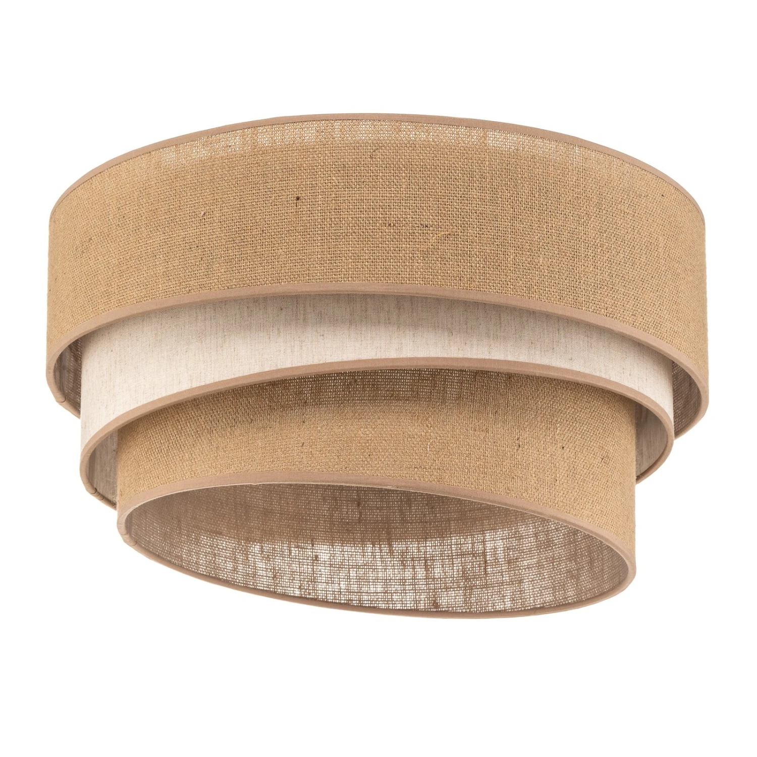 Plafonnier Trio Jute, Brun Nature/blanc, Ø45cm 6 Plafonnier Trio Jute, Brun Nature/blanc, Ø45cm – Image 4