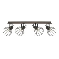 EGLO Plafonnier Sambatello, 4 Lampes, Brun/argenté