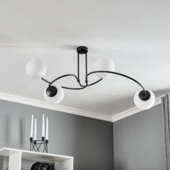 Plafonnier Selbi 4 En Noir Avec Sphères De Verre -Sélectionnez Les Magasins D'Éclairage 3071053 2