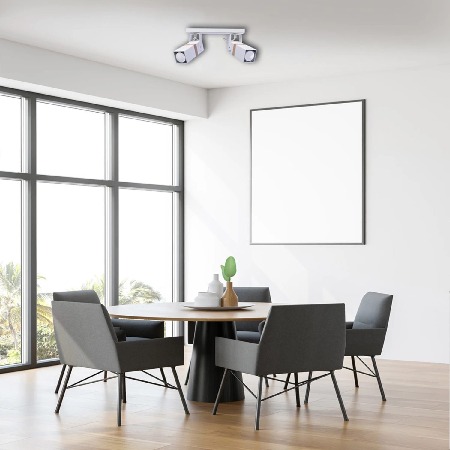 Spot Pour Plafond Vidar, Blanc, à Deux Lampes 4 Spot Pour Plafond Vidar, Blanc, à Deux Lampes – Image 2