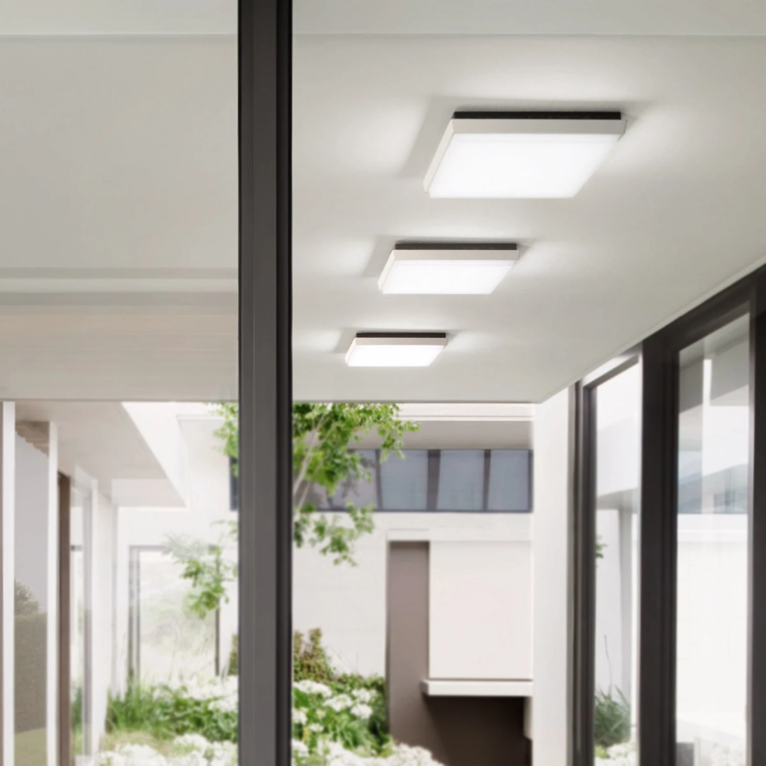 Desdy Plafonnier D'extérieur LED, 24x24 Cm, Blanc 4 Desdy Plafonnier D'extérieur LED, 24x24 Cm, Blanc – Image 3