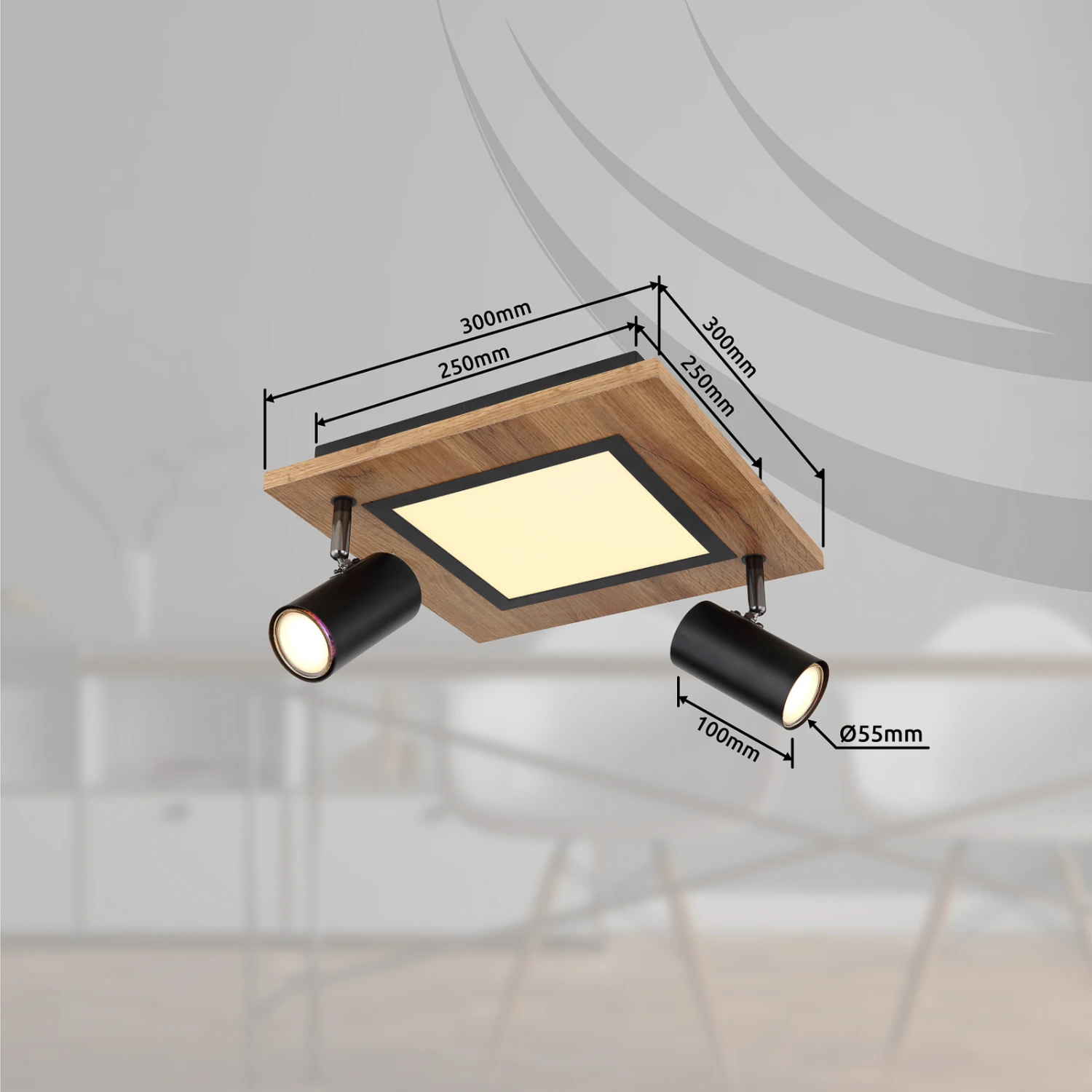 Globo Plafonnier Ulla à LED, à 2 Lampes, 30x30 cm 7 Globo Plafonnier Ulla à LED, à 2 Lampes, 30x30 cm – Image 5