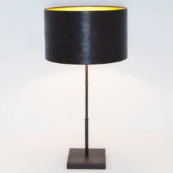 Lampe à Poser Bambou, Brune-noire/dorée