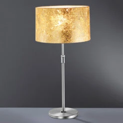 Lampe Table Alea Loop Recouvert à La Feuille D'or