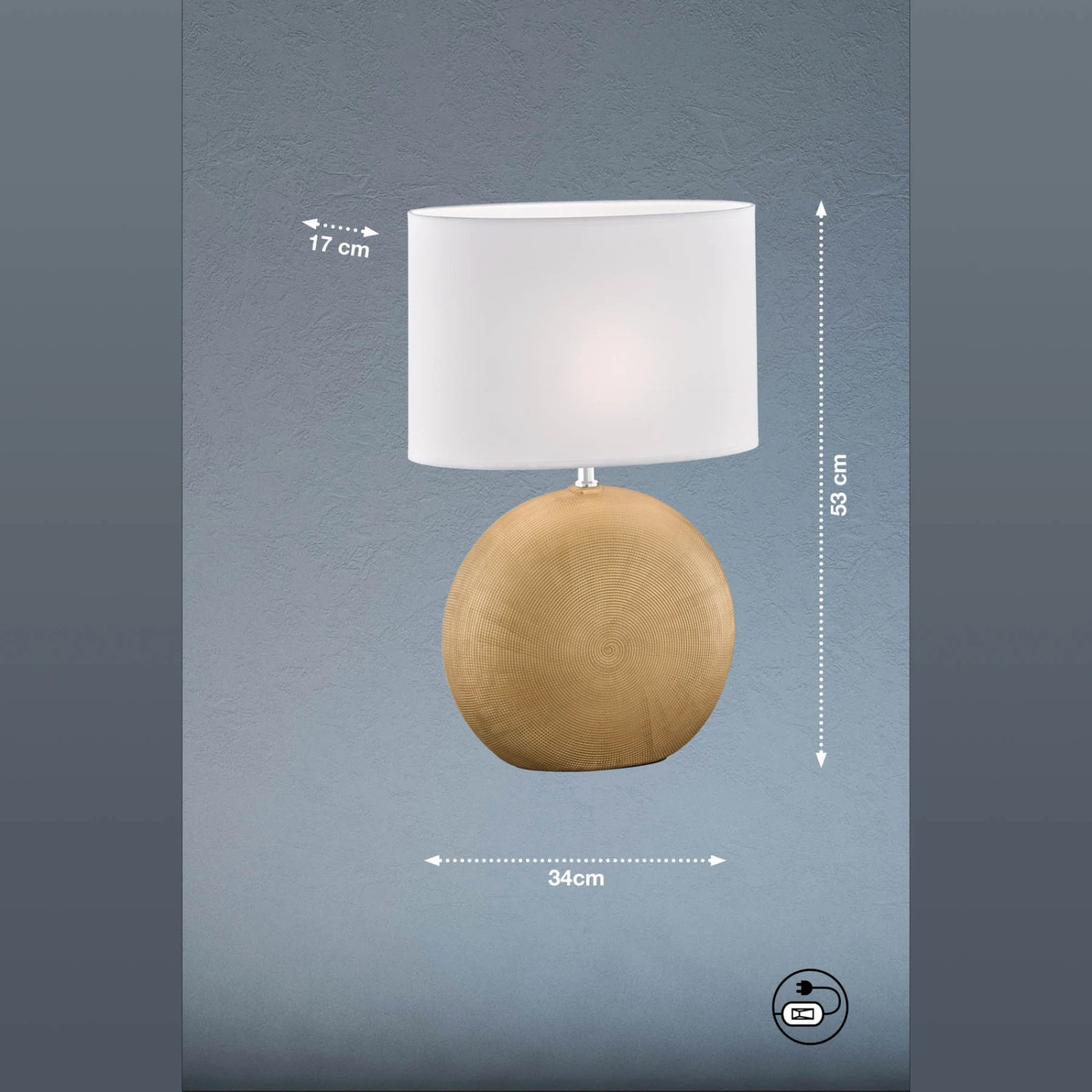 Lampe à Poser Foro Dorée/blanche, Hauteur 53 cm 5 Lampe à Poser Foro Dorée/blanche, Hauteur 53 cm – Image 3