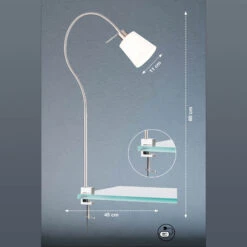 Lampe à Pince Jam, Abat-jour Tissu, Nickel/blanc -Sélectionnez Les Magasins D'Éclairage 4582046 2