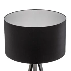 Lampadaire Tago, Trépied, Abat-jour Noir/argenté 17 Lampadaire Tago, Trépied, Abat-jour Noir/argenté -Sélectionnez Les Magasins D'Éclairage 6089325 6