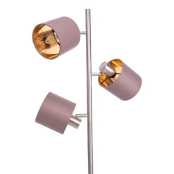 Lampadaire Maron, à Trois Lampes, Tissu, Brun/doré -Sélectionnez Les Magasins D'Éclairage 7001367 4