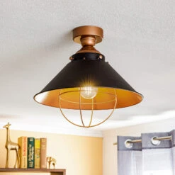 Plafonnier Garret I En Brun Foncé/cuivré