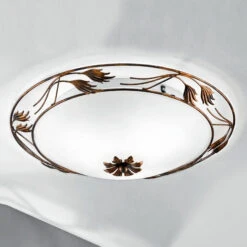 Plafonnier Fleur, Doré Ancien, Ø 50 cm