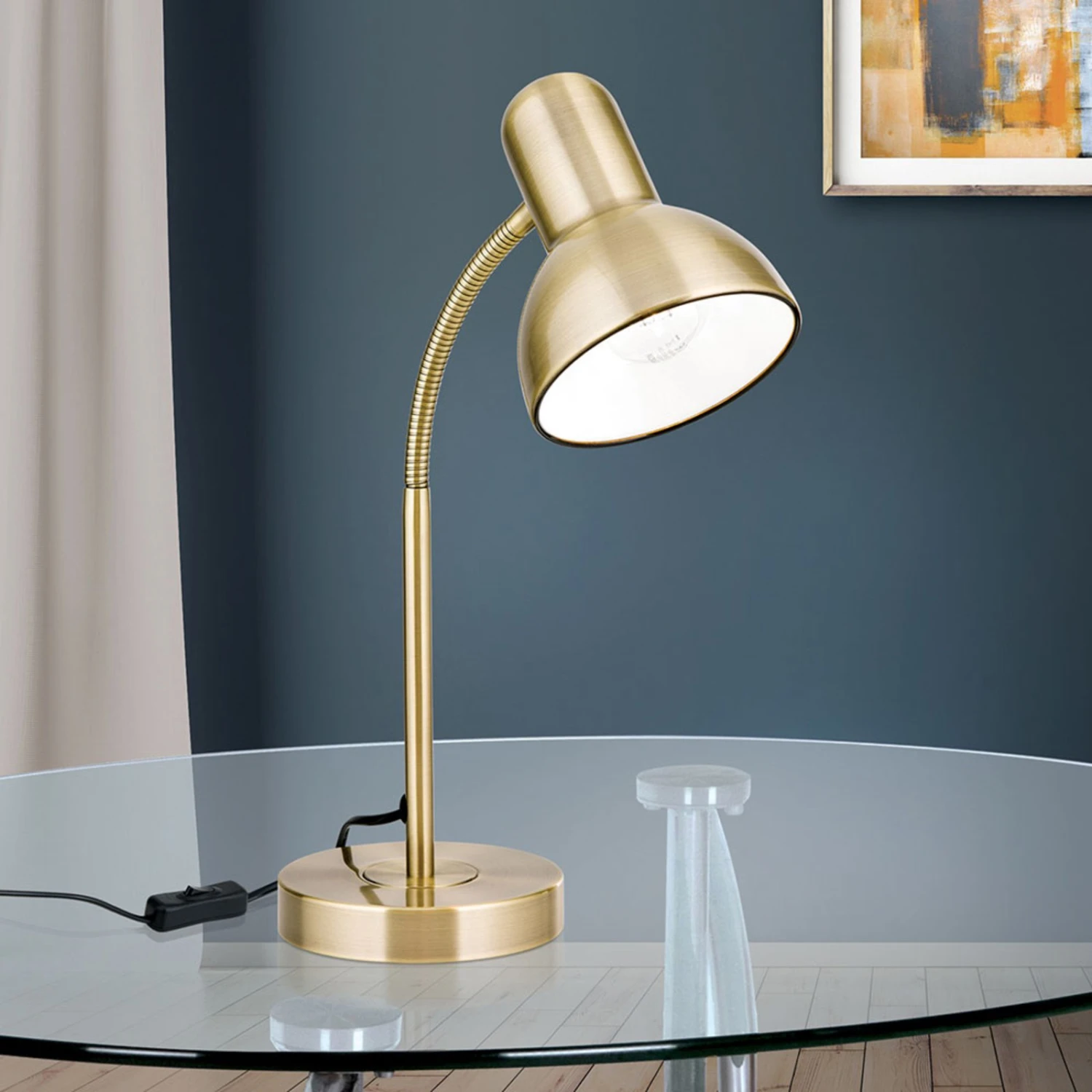 Lampe De Bureau Nemo, Flexible, Laiton Ancien 3 Lampe De Bureau Nemo, Flexible, Laiton Ancien