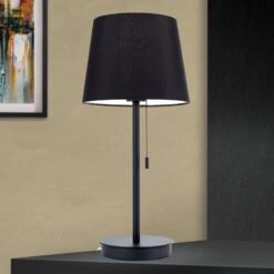 Lampe à Poser Ludwig Avec Port USB, Noire