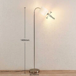 Lindby Manu Lampadaire, Tissu, 1 Lampe, Blanc -Sélectionnez Les Magasins D'Éclairage 8032287 3
