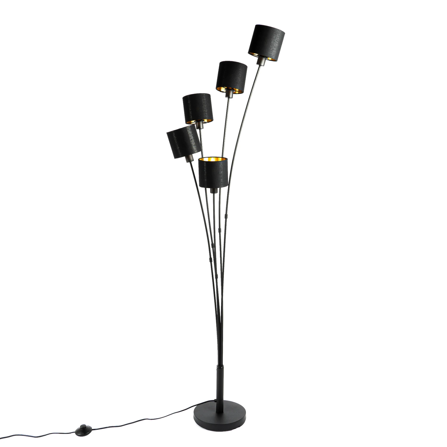 Lindby Kyden Lampadaire, à Cinq Lampes, Noir 5 Lindby Kyden Lampadaire, à Cinq Lampes, Noir – Image 3