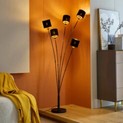 Lindby Kyden Lampadaire, à Cinq Lampes, Noir