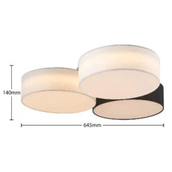 Lindby Janita Plafonnier Tissu LED 3 L. Tricolore -Sélectionnez Les Magasins D'Éclairage 8032568 3