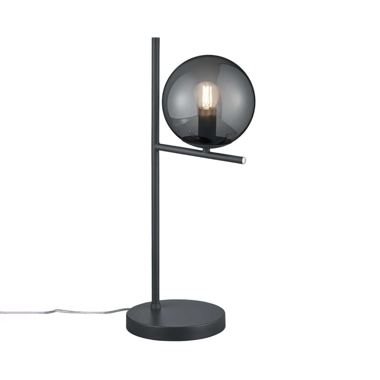 Lindby Denva Lampe à Poser Verre Fumé Sphère Grise 5 Lindby Denva Lampe à Poser Verre Fumé Sphère Grise – Image 3