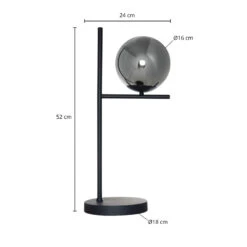 Lindby Denva Lampe à Poser Verre Fumé Sphère Grise 13 Lindby Denva Lampe à Poser Verre Fumé Sphère Grise -Sélectionnez Les Magasins D'Éclairage 8032631 3