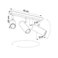 Spot Pour Plafond Spoty, Noir, à Trois Lampes -Sélectionnez Les Magasins D'Éclairage 8544175 2